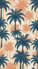 Tranquil Palm Tree Pattern  Beach Vibes Tropical Illustration