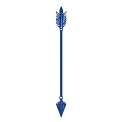 Modern Arrow with Clean Sharp Lines in Regal Royal Isolated on Transparent Background