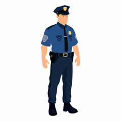 Obraz premium Police Officer Vector Illustration. Vector image