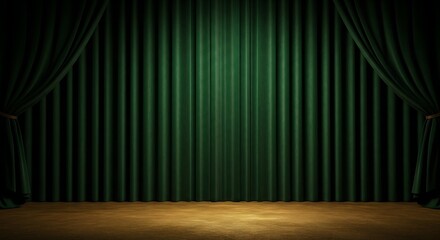 Emerald Velvet Drapes A Stage for Dreams, Performance, and Timeless Elegance