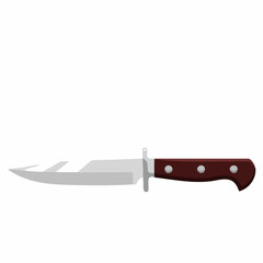 Fixed-blade hunting knife vector illustration. Vector image