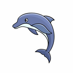 Obraz premium Cartoon Dolphin LeapingVector image