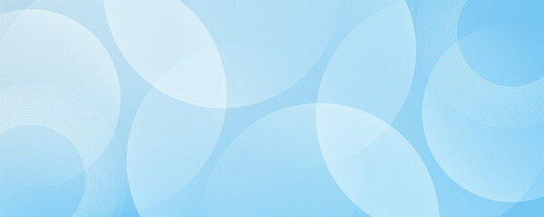 Abstract minimalist banner background, pastel colorful, blue and white gradations. Circle effect style geometric simple art