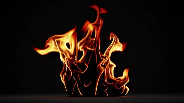 Captivating flames dancing vividly against a dark background showcasing the beauty of fire