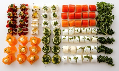 Office catering with assorted canap&eacute;s. AI generated illustration.