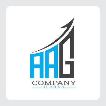 AAG Company Logo Design Growth vector, AAG Upward Arrow Business Success Logo vector, Corporate Branding AAG Logo Concept vector, AAG Modern Financial Growth Chart Logo vector,