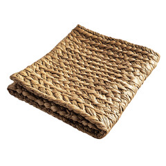 Modern Eco Straw Mat with a Natural Woven Design Isolated on Transparent Background