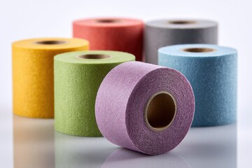 A vibrant collection of colorful felt rolls, showcasing a range of hues and textures, perfect for various creative projects and crafting enthusiasts.