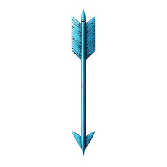 Sleek Arrow with a Streamlined Silhouette in Cool Blue Isolated on Transparent Background