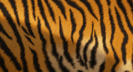 Tiger fur pattern with orange and black stripes in natural light  