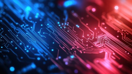 Abstract Technology Background with Circuit Board Design in Color