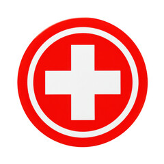 Obraz premium Red circle medical cross sign isolated on transparent background