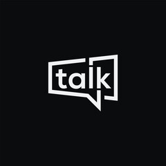 talk logo design, rectangle sound bubbles graphic vector, square communication icon template 