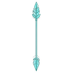 Minimalistic Arrow with Elegant Outlines in Pastel Isolated on Transparent Background