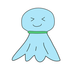 可愛い笑顔のてるてる坊主のイラスト
