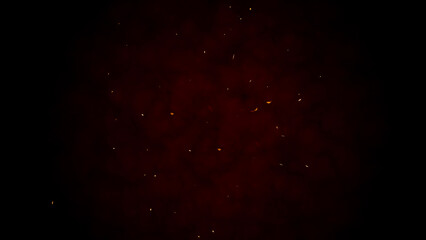Dark red background with fire sparks