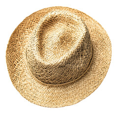 Light Straw Hat with a Soft Handcrafted Weave Isolated on Transparent Background