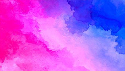Abstract watercolor. Blue purple violet fuchsia magenta pink abstract background