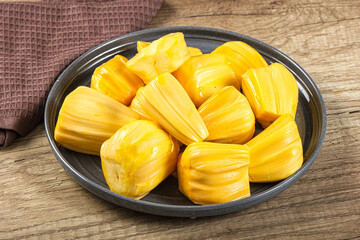 Raw ripe yellow jackfruit segment