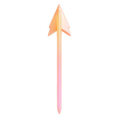 Sleek Arrow with Modern Gradient in Soft Apricot Isolated on Transparent Background