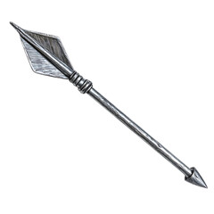 A Satin Silver Arrow with Lunar Rover Textures Apol Isolated on Transparent Background