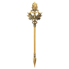 A Gilded Arrow with Renaissance Grotesques Medici D Isolated on Transparent Background