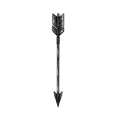 Minimal Arrow with Delicate Linework in Jet Black Isolated on Transparent Background