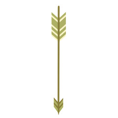 Bold Arrow with Symmetric Design in Olive Green Col Isolated on Transparent Background