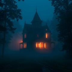 Foggy Night Haunted Mansion