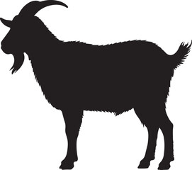 Alpine Goat vector silhouette on white background