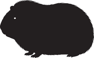 American Guinea Pig vector silhouette on white background