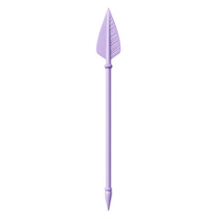 Minimal Arrow with Elegant Smooth Contours in Soft Purple Isolated on Transparent Background
