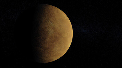 Venus in space orbiting 4k textured