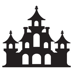 Scary Halloween house vector illustration, Halloween haunted house vector art, Haunted House Clipart