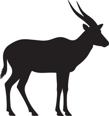 Antelope vector silhouette on white background