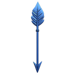 Contemporary Arrow with a Layered Design in Royal Blue Isolated on Transparent Background