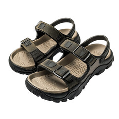 Rugged Water Resistant Sandals with Reinforced Hi Isolated on Transparent Background