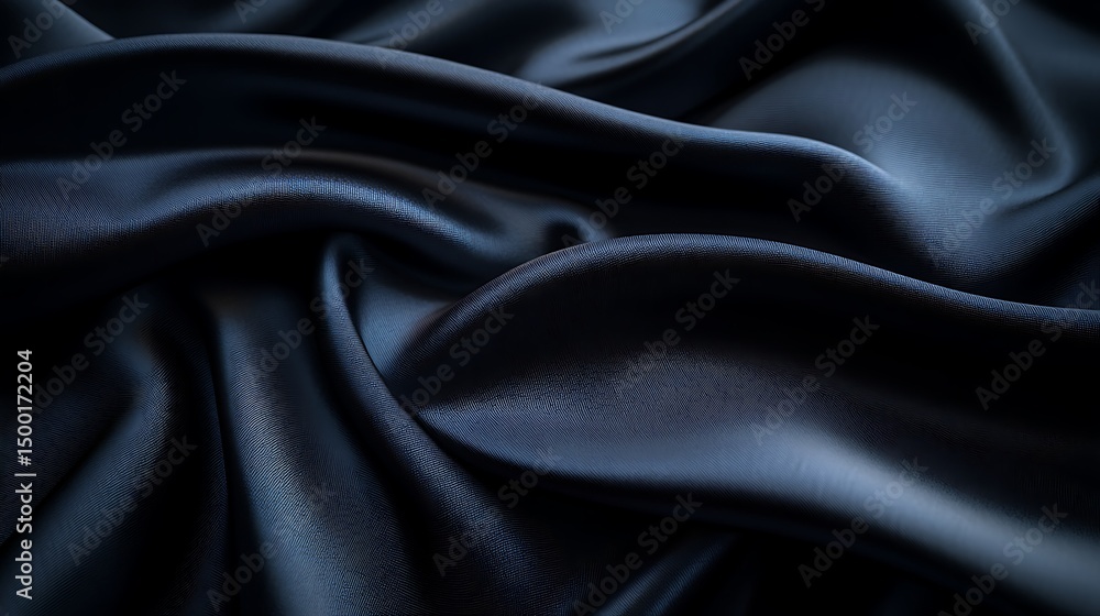 Poster abstract image of red silk fabric with smooth, flowing waves and soft lighting
