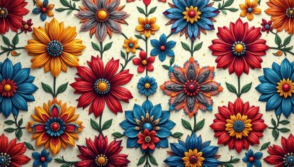 Intricate floral textile design, repeating motif, vintage, floral, luxury