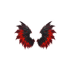 Fototapeta premium Intense red and black demon-style wings.