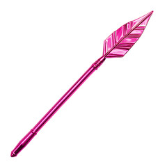 Pink Arrow Pen Isolated on Transparent Background