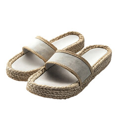 Fashion Forward Espadrille Inspired Sandals with a Rope Isolated on Transparent Background