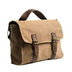 Minimal Canvas Bag with a Refined Smooth Finish Isolated on Transparent Background
