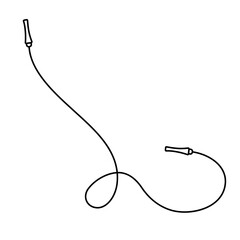 Skipping rope with curved handles and a flexible cord simple outline vector illustration, for fitness, exercise, sports-themed designs, icons, workout guides, and health-related creative projects