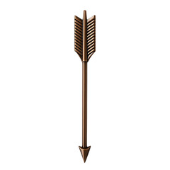 Sleek Arrow with High Gloss Finish in Metallic Br Isolated on Transparent Background