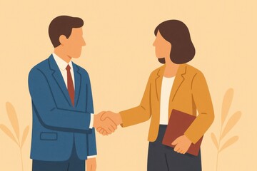Fototapeta premium Businesspeople shaking hands, closing a business deal