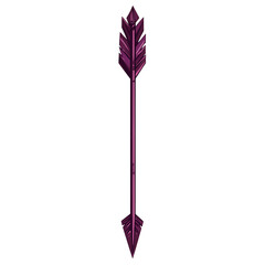 Contemporary Arrow with Structured Design in Dark V Isolated on Transparent Background