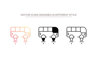 Space Bus icon design with white background stock illustration