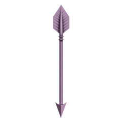 Minimal Arrow with Elegant Symmetry in Dusk Violet Isolated on Transparent Background