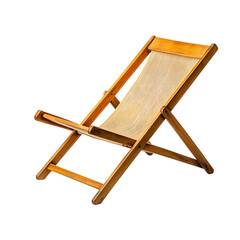 Modern Reclining Wooden Beach Chair That Folds Comp Isolated on Transparent Background
